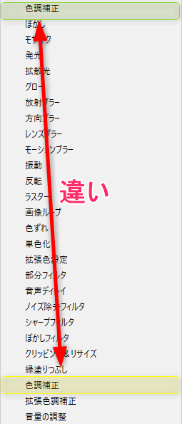 Aviutl フィルタオブジェクトの中にある2つの 色調補正 の違い Aviutlの易しい使い方